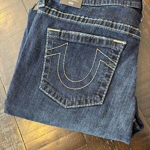 Women’s True Religion Womens Dark Denim Jeans - Classic Pocket Stitch Size33